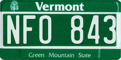 VT license plate NFO843