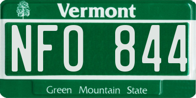 VT license plate NFO844
