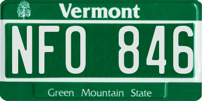 VT license plate NFO846
