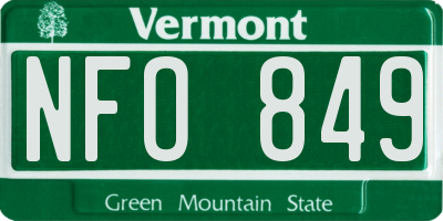 VT license plate NFO849