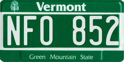 VT license plate NFO852