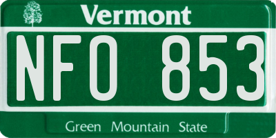 VT license plate NFO853