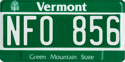 VT license plate NFO856