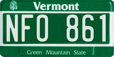 VT license plate NFO861