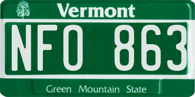 VT license plate NFO863