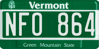 VT license plate NFO864