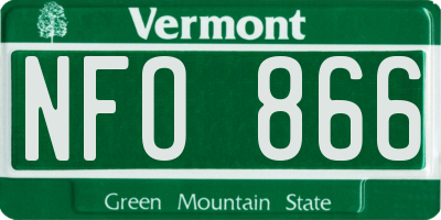 VT license plate NFO866