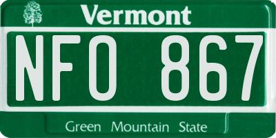 VT license plate NFO867