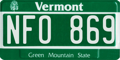VT license plate NFO869