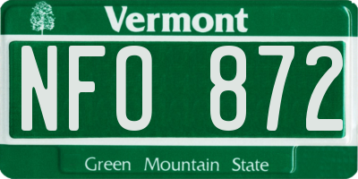 VT license plate NFO872