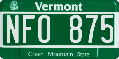 VT license plate NFO875