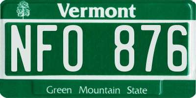 VT license plate NFO876