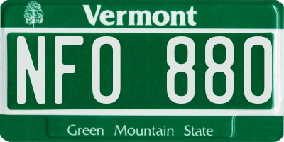 VT license plate NFO880