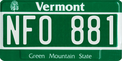 VT license plate NFO881