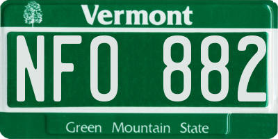 VT license plate NFO882
