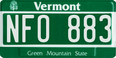 VT license plate NFO883