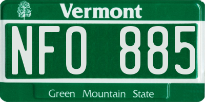 VT license plate NFO885