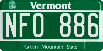VT license plate NFO886