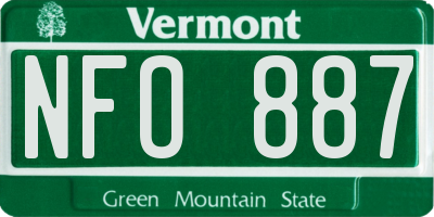 VT license plate NFO887