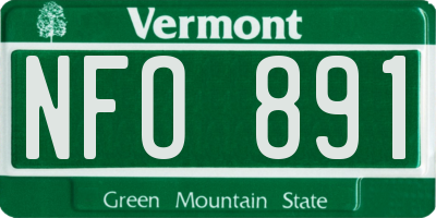 VT license plate NFO891