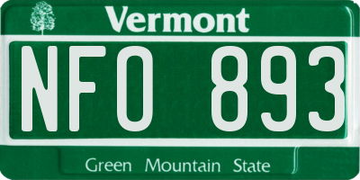 VT license plate NFO893