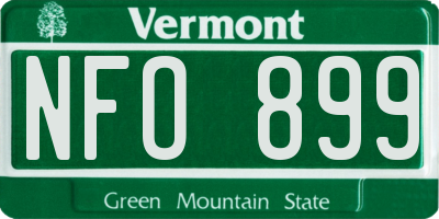 VT license plate NFO899