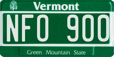VT license plate NFO900