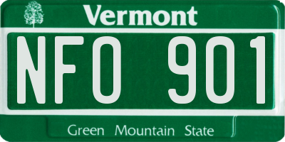 VT license plate NFO901