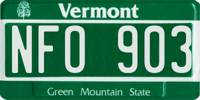 VT license plate NFO903