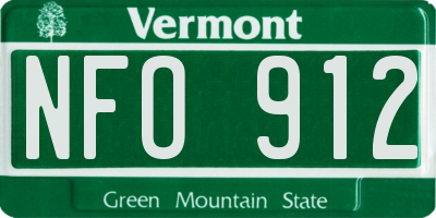 VT license plate NFO912