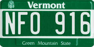 VT license plate NFO916