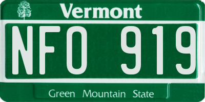 VT license plate NFO919