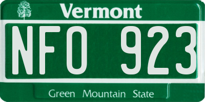 VT license plate NFO923