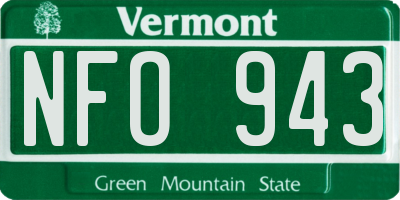 VT license plate NFO943
