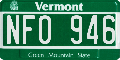 VT license plate NFO946