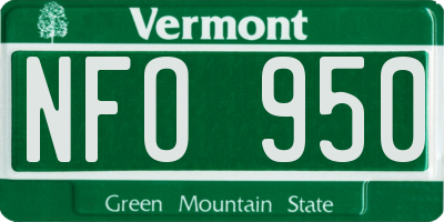 VT license plate NFO950