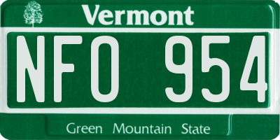 VT license plate NFO954