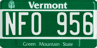 VT license plate NFO956