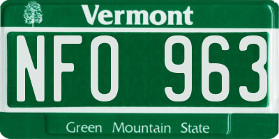 VT license plate NFO963