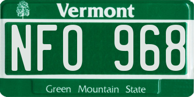 VT license plate NFO968
