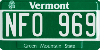 VT license plate NFO969