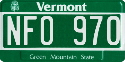 VT license plate NFO970