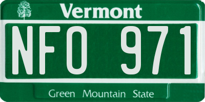 VT license plate NFO971