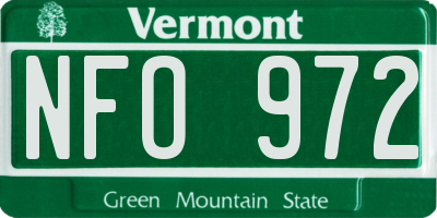 VT license plate NFO972