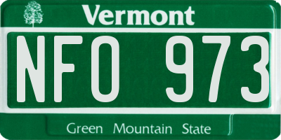 VT license plate NFO973