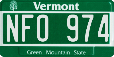 VT license plate NFO974