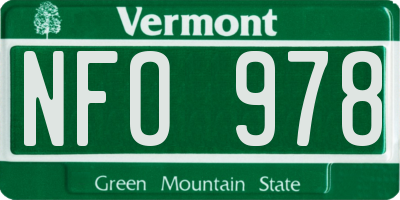 VT license plate NFO978