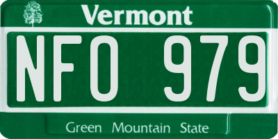 VT license plate NFO979