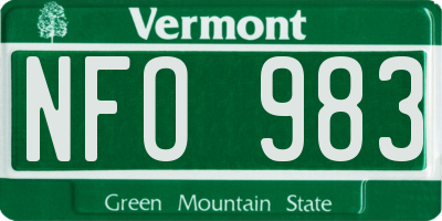 VT license plate NFO983