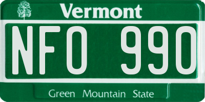 VT license plate NFO990